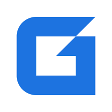 God Behind Bars logo. Blue "G" on white background